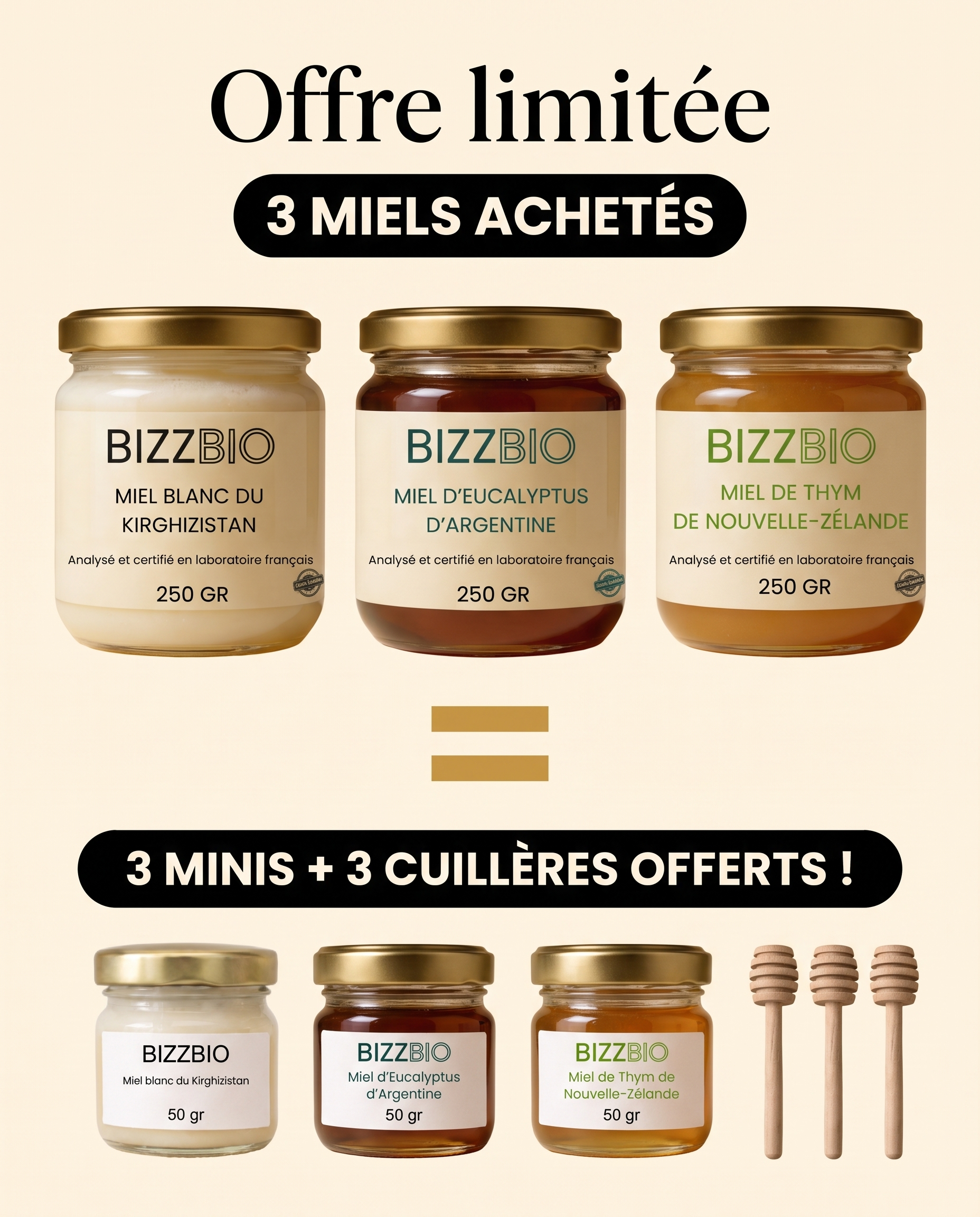 Pack 3+3 — Coffret Découverte Miels du Monde