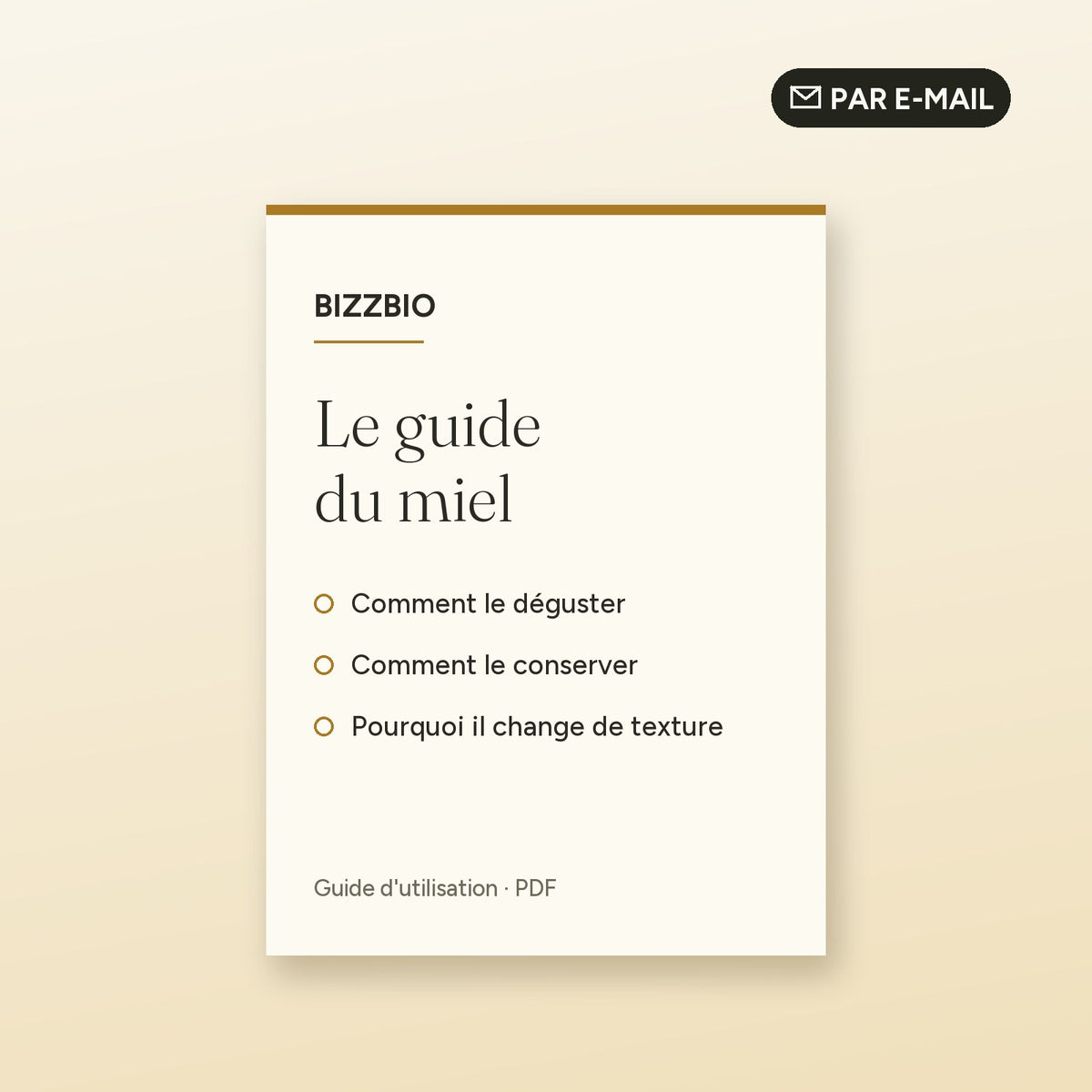 Guide d'utilisation du miel BIZZBIO en PDF