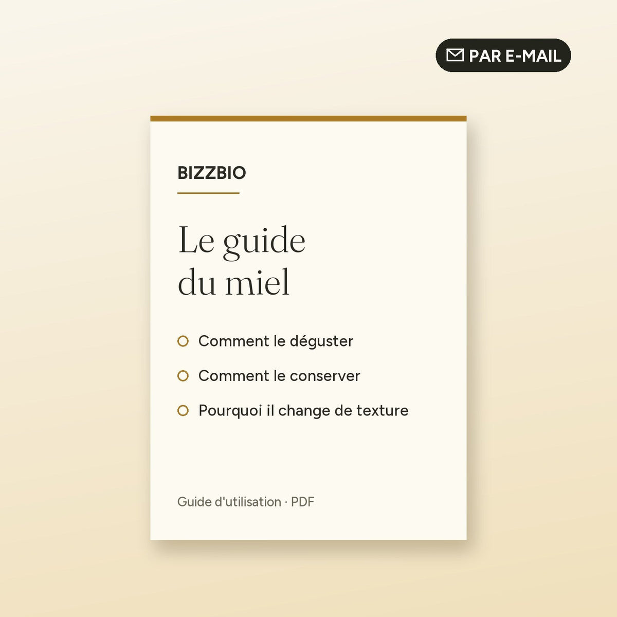 Guide d'utilisation du miel BIZZBIO en PDF