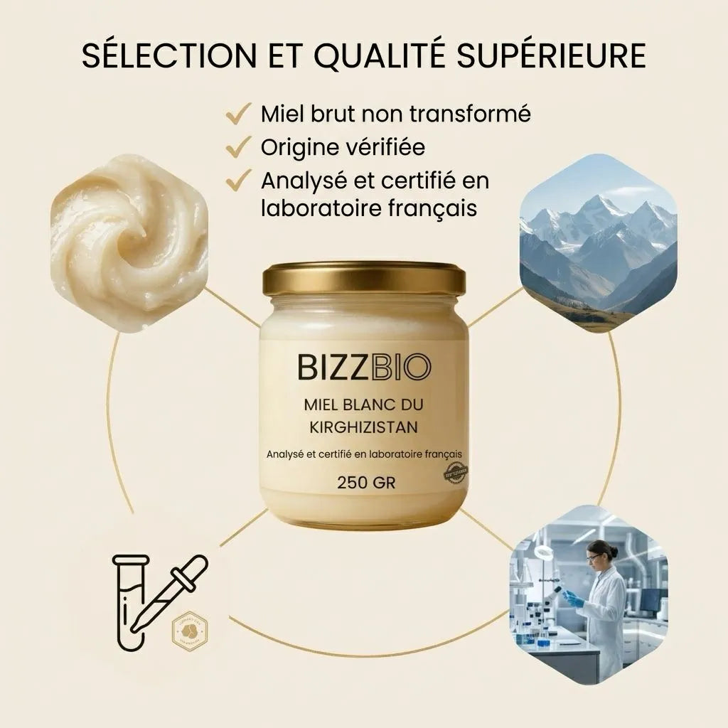 Miel Blanc du Kirghizstan — L’Or Blanc des Hautes Vallées (250g)